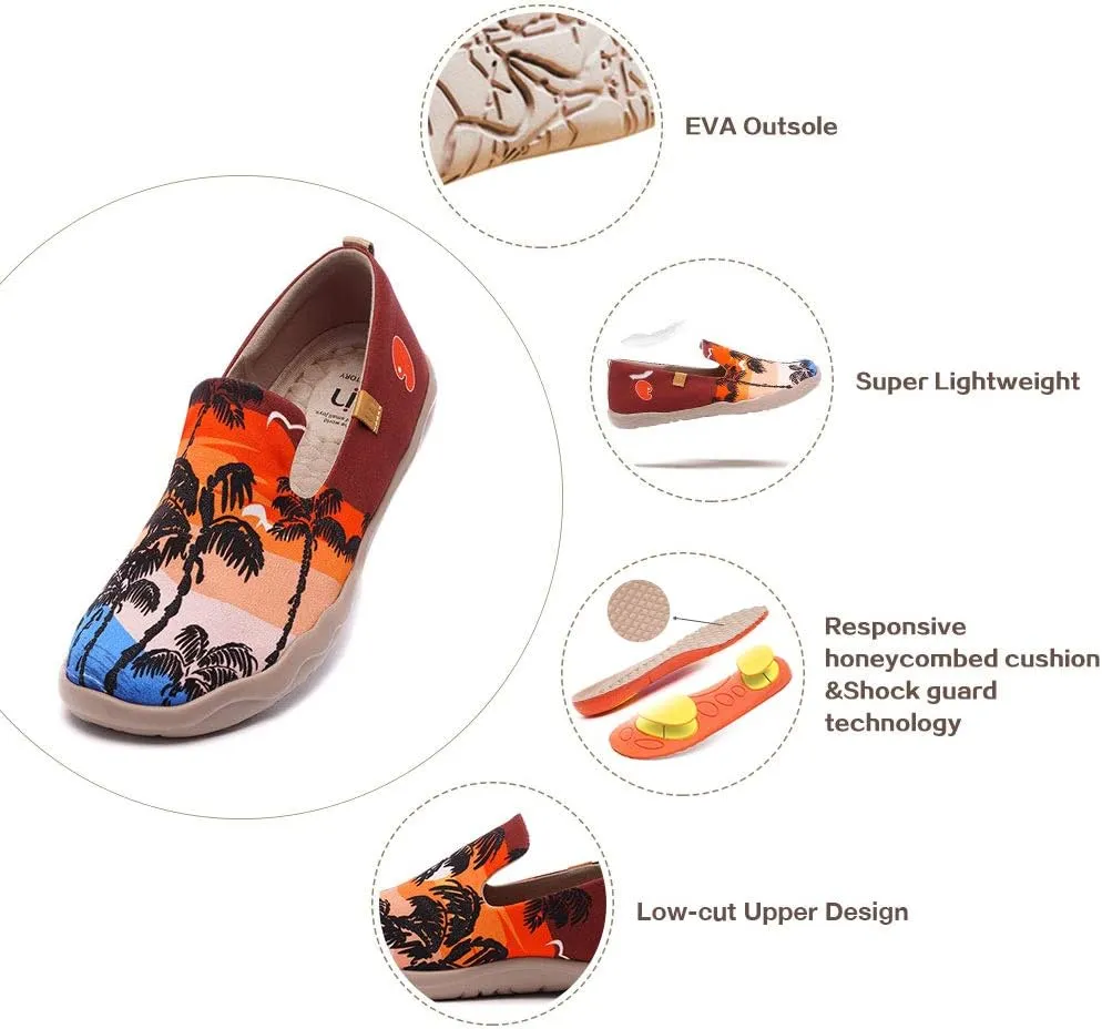 UIN Men's Slip Ons Color Loafers Canvas Lightweight Sneakers Walking Casual Art Painted Travel Shoes