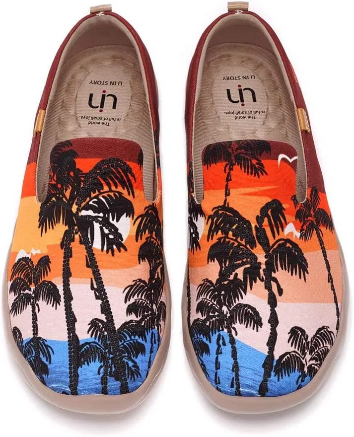 UIN Men's Slip Ons Color Loafers Canvas Lightweight Sneakers Walking Casual Art Painted Travel Shoes
