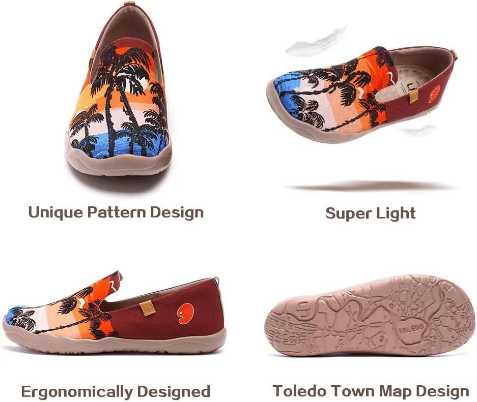 UIN Men's Slip Ons Color Loafers Canvas Lightweight Sneakers Walking Casual Art Painted Travel Shoes