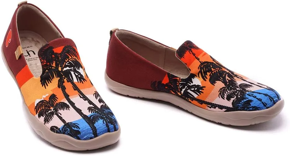 UIN Men's Slip Ons Color Loafers Canvas Lightweight Sneakers Walking Casual Art Painted Travel Shoes