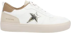 Vintage Havana Womens Aura Metallic Platform Lace Up Sneakers Shoes Casual - Black, Black, White