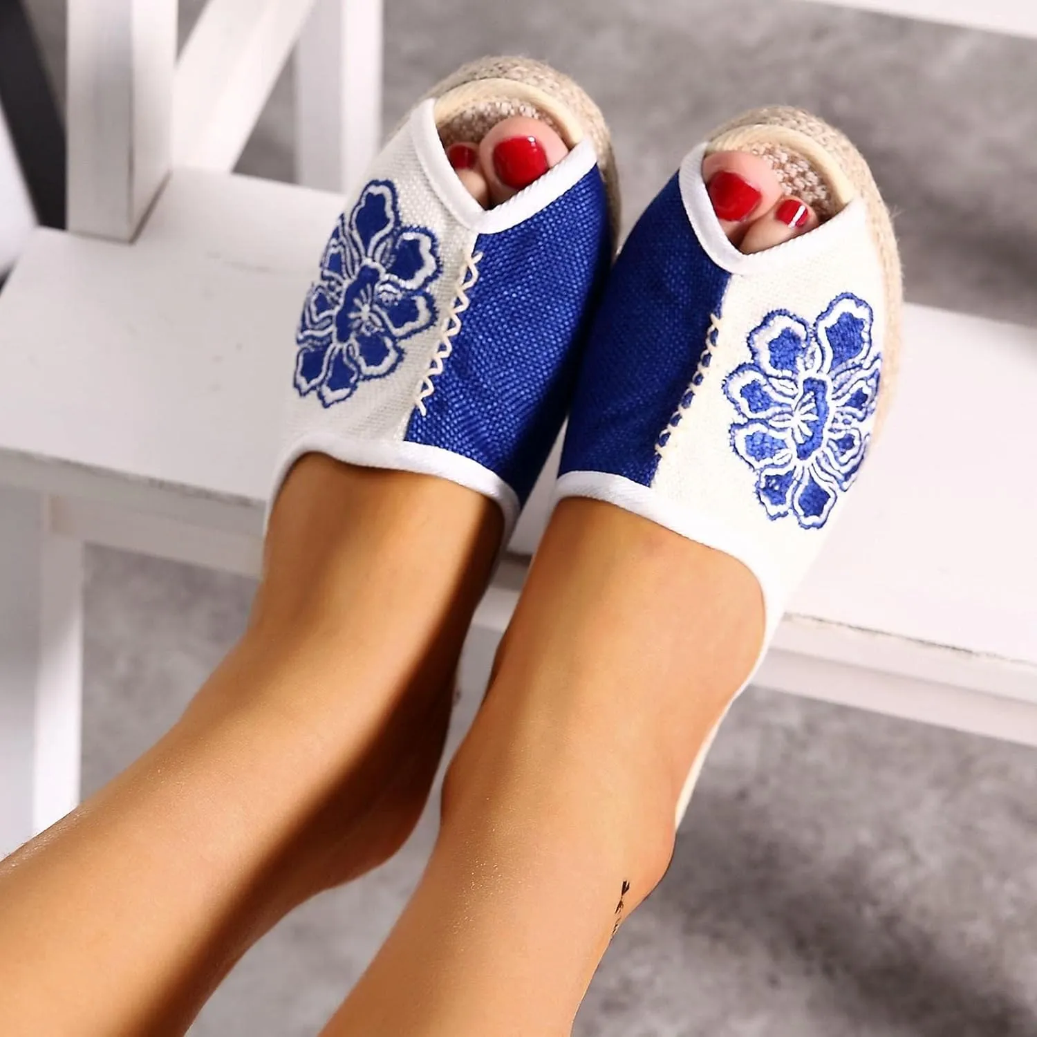 Wedge Sandal for Women Ankle Strap Flatform Arch Support Fish Mouth Toe Shoes Platform Espadrilles Non-Slip Comfort