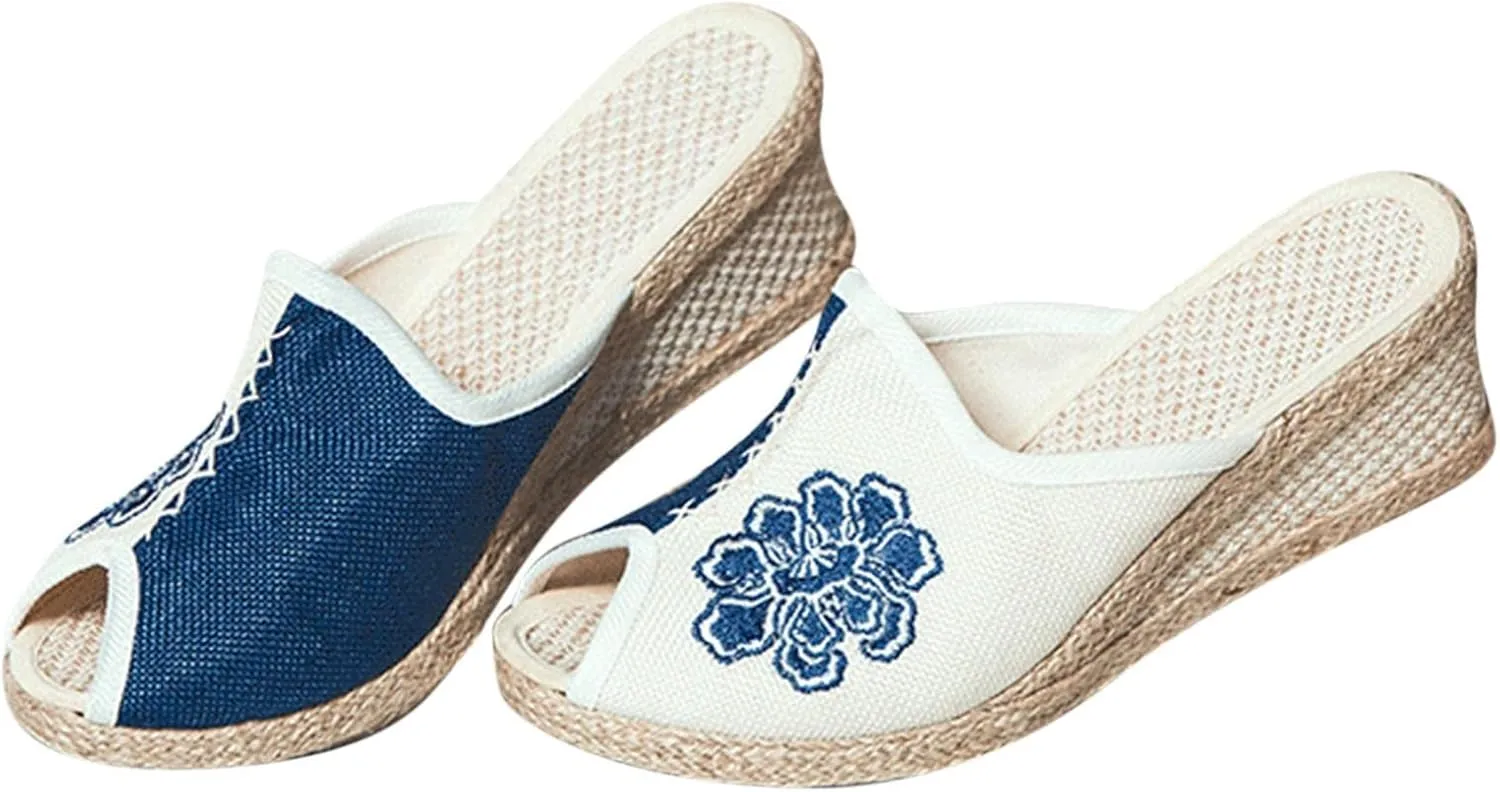 Wedge Sandal for Women Ankle Strap Flatform Arch Support Fish Mouth Toe Shoes Platform Espadrilles Non-Slip Comfort