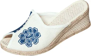 Wedge Sandal for Women Ankle Strap Flatform Arch Support Fish Mouth Toe Shoes Platform Espadrilles Non-Slip Comfort