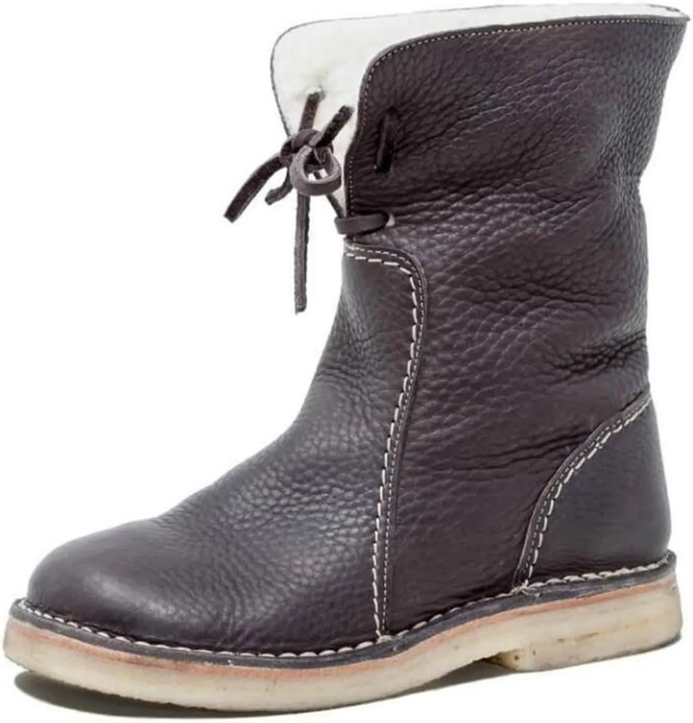 Winter Boots For Women Fashion Mid Calf Boots Snow Booties Warm Shoes Outdoor Fur Lined Slip On Ankle Booties 2024