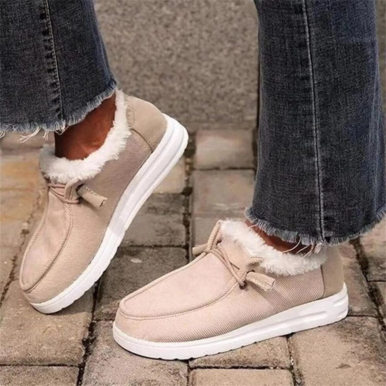 Winter Boots For Women Warm Snow Ankle Booties Slip On Outdoor Fur Lined Comfortable Fashion Casual Loafers Shoes