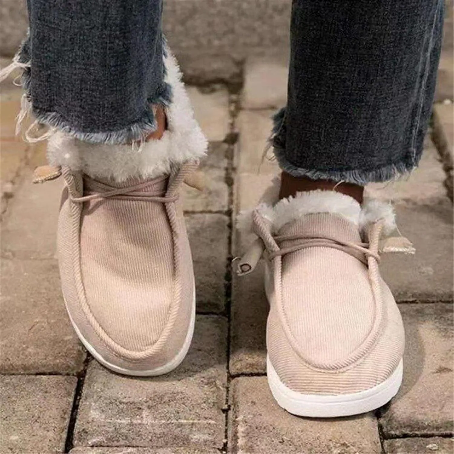 Winter Boots For Women Warm Snow Ankle Booties Slip On Outdoor Fur Lined Comfortable Fashion Casual Loafers Shoes