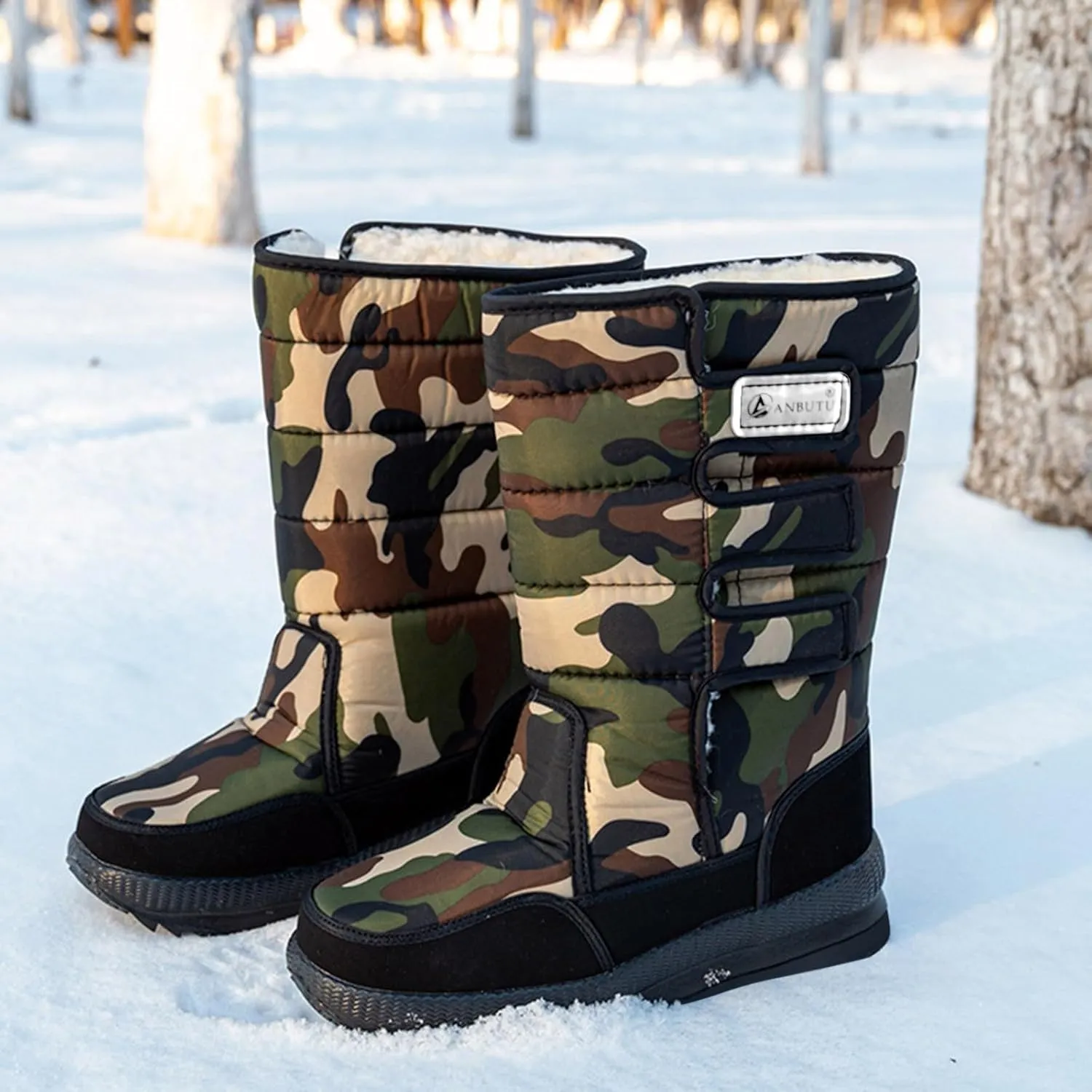 Winter Boots for Women Waterproof Women's Slip On Winter Boots Womens Warm Fur Lined Winter Snow Boots Womens Winter Slip On Boot Running Shoes for Women Winter Booties Men