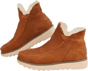 Winter Dress Boots For Women 2024 Snow Boots with Fur Lined Warm Slip On Ankle Booties Comfortable Loafers Shoes
