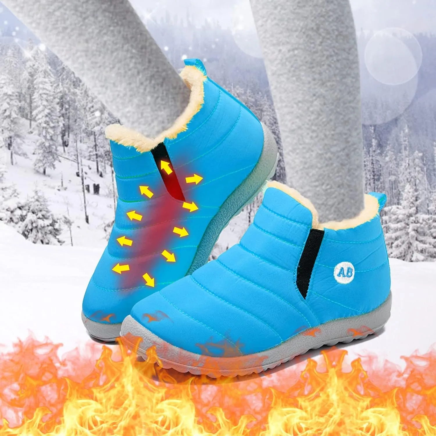 Winter Snow Boots for Kids Winter Shoes Infant Boys Girls Booties Faux Fur Lined Girls Boys Barefoot Boots Shoes