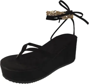 Women Sandal Open Toe Ankle Strap Slingback Wedge Sandal Buckle High Heel Casual Shoes