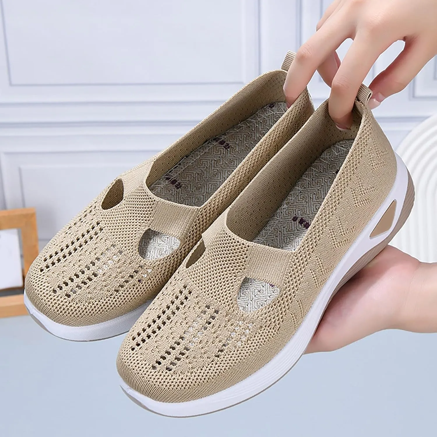 Women Shoes Casual Women Loafers Comfortable Round Toe Flats ComfortableClosed Back Lightweight Breathable Christmas Shoes for Woman Flat Shoe