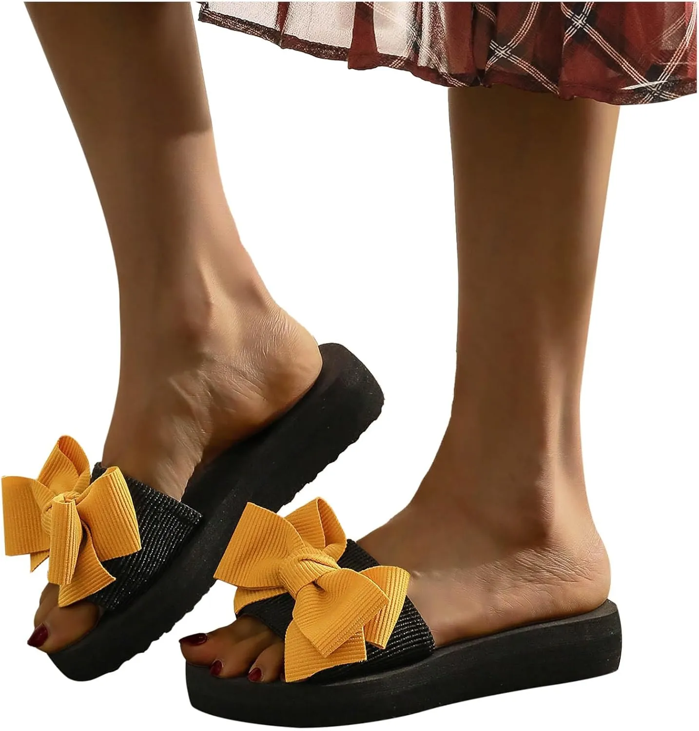 Women Shoes Sandals Dressy Bowknot Casual Fashion Lightweight Shoe Summer Dressy Slipper Slides Flat Sandal