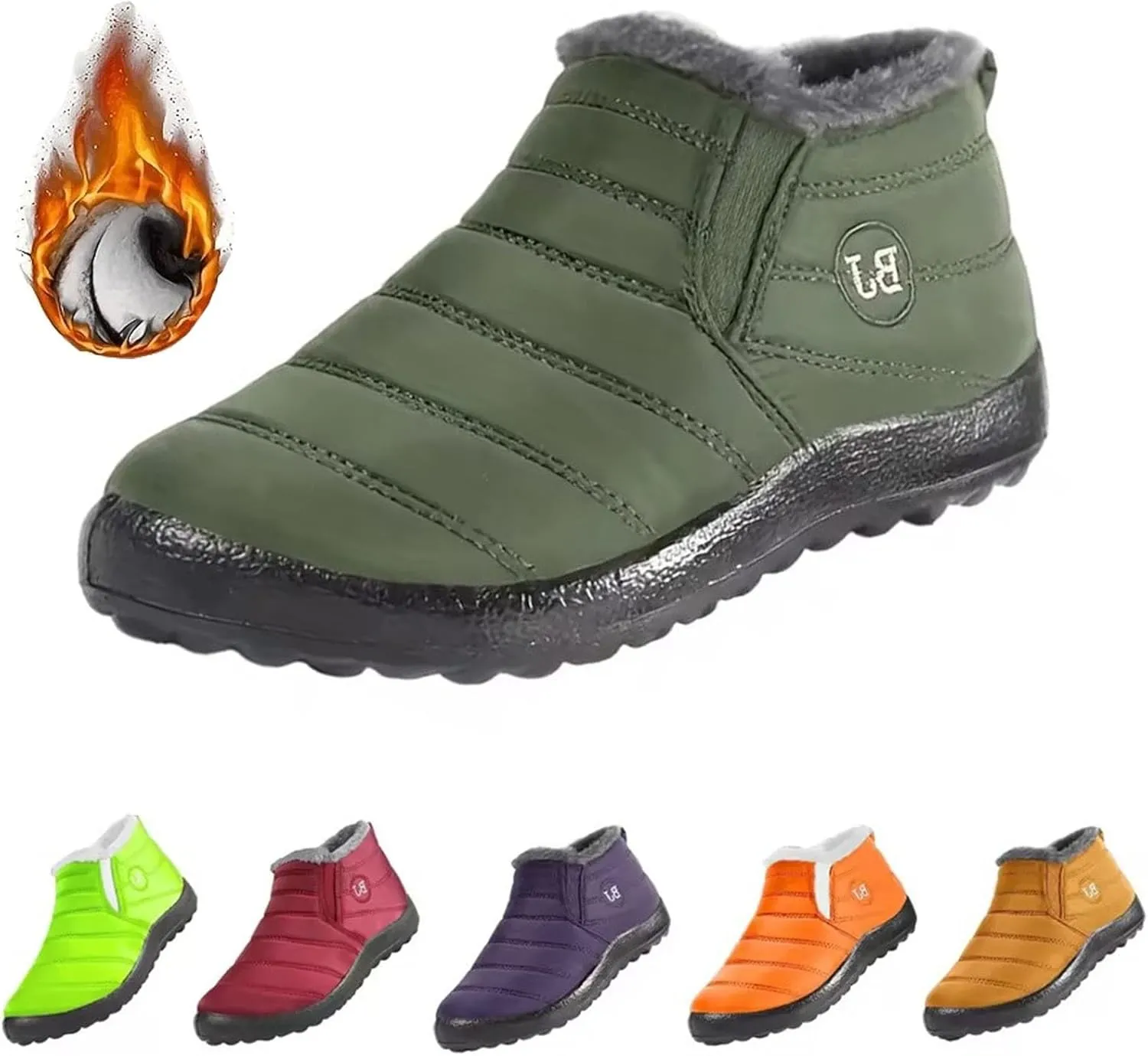 Women Snow Boots Waterproof Cloth: Mens Fur Lined Platform Boots Comfy Barefoot Shoes Hiking Boots Warm Winter Slip-Ons Wide Calf Grounded Footwear Mini Ankle Booties