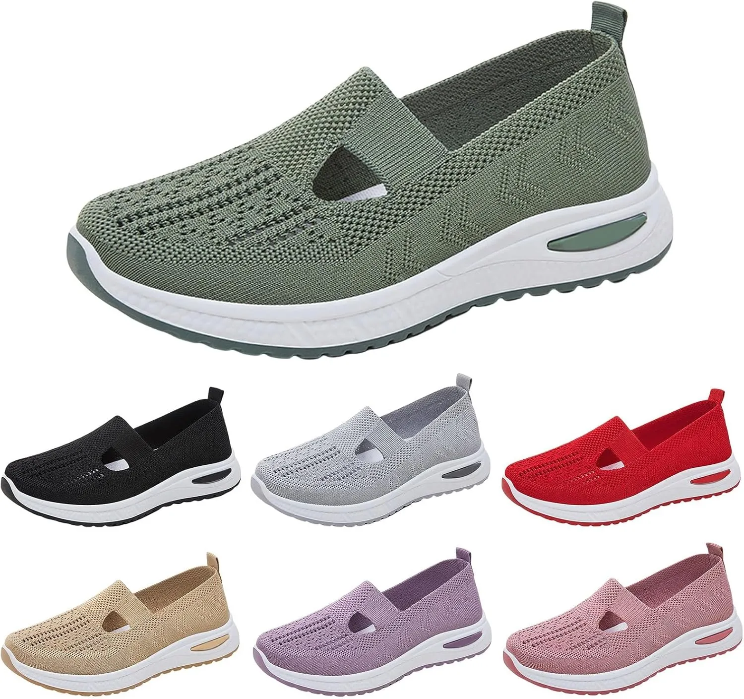 Women Walking Shoes Sock Sneakers Slip-On Breath Non Slip Work Shoes Women Walking Dress Casual Shoes Brown Sneakers Brown Tennis Shoe White Loafers