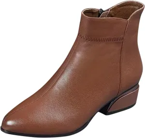 Womens Black Ankle Boots Wide Boots Black Booties for Women Chunky Heel Low Heels for Women Womens Ankle Boots with Heel Brown Women's Wide Width Ankle Booties