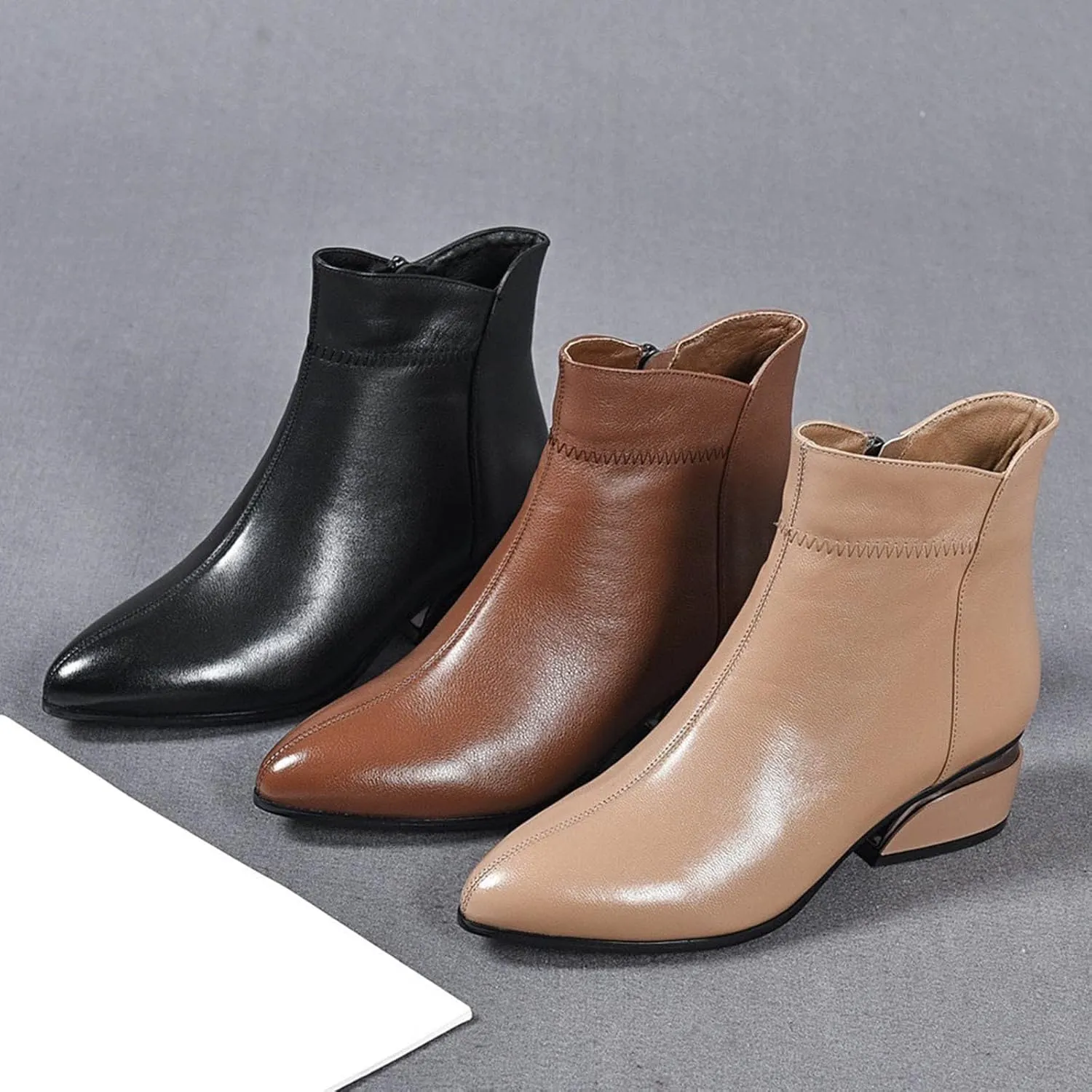 Womens Black Ankle Boots Wide Boots Black Booties for Women Chunky Heel Low Heels for Women Womens Ankle Boots with Heel Brown Women's Wide Width Ankle Booties