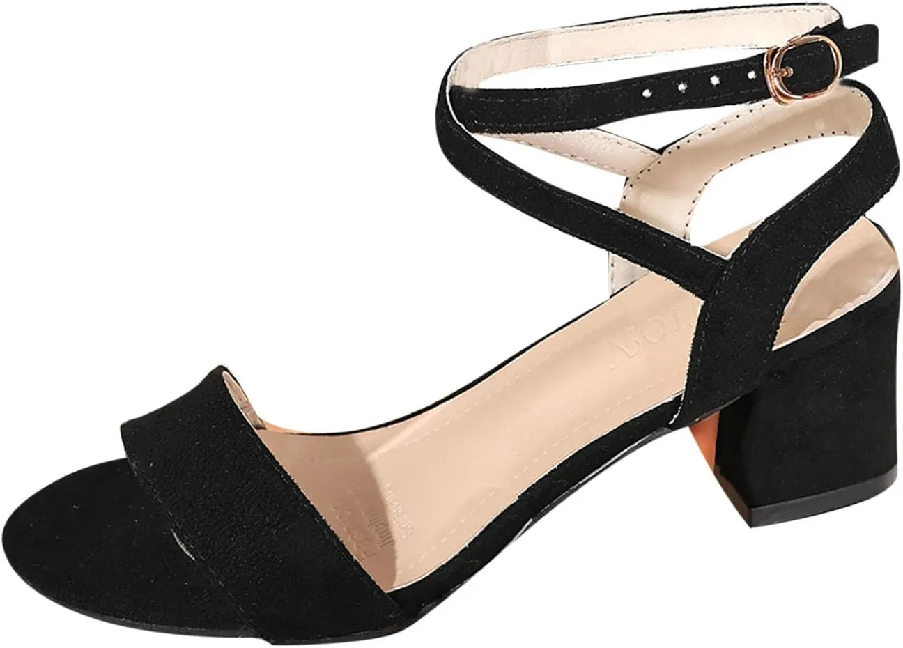 Womens Chunky Block Heels Open Toe Ankle Strap Adjustable Buckle Slingback Sandals Evening Prom Party Dress Shoes