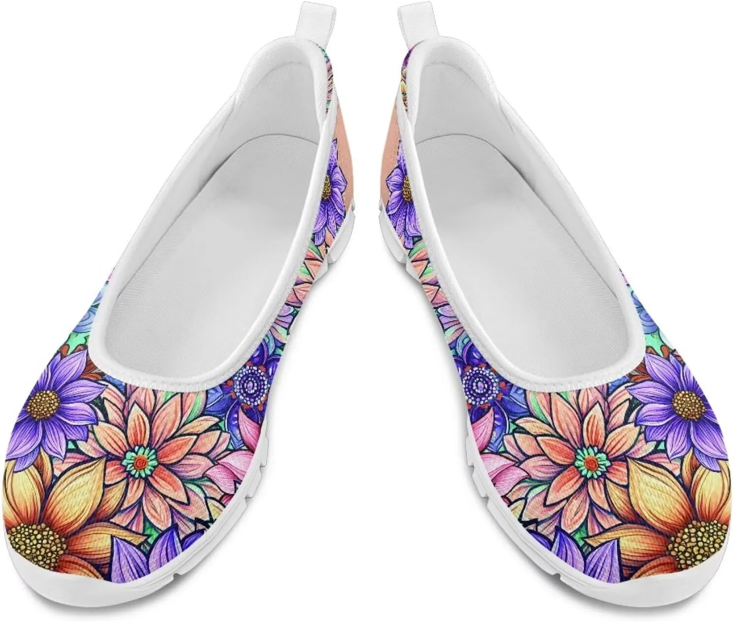 Womens Comfort Mesh Loafers Classic Slip-Ons Casual Bussiness Shoes Lightweight Walking Flats Everyday Work Shoes White Sole