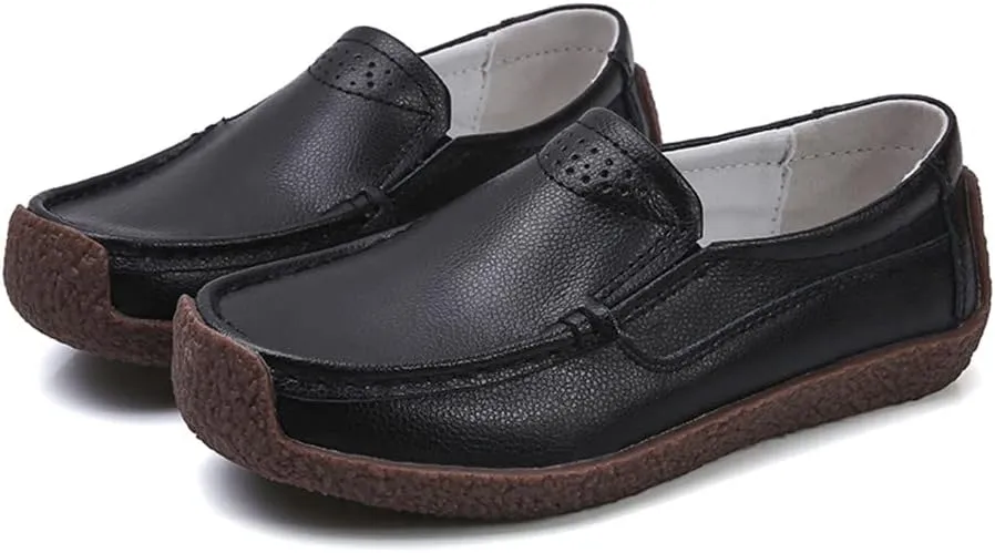 Women's Comfortable Genuine Leather Moccasins Casual Driving Loafers Soft Walking Shoes Women Slip On