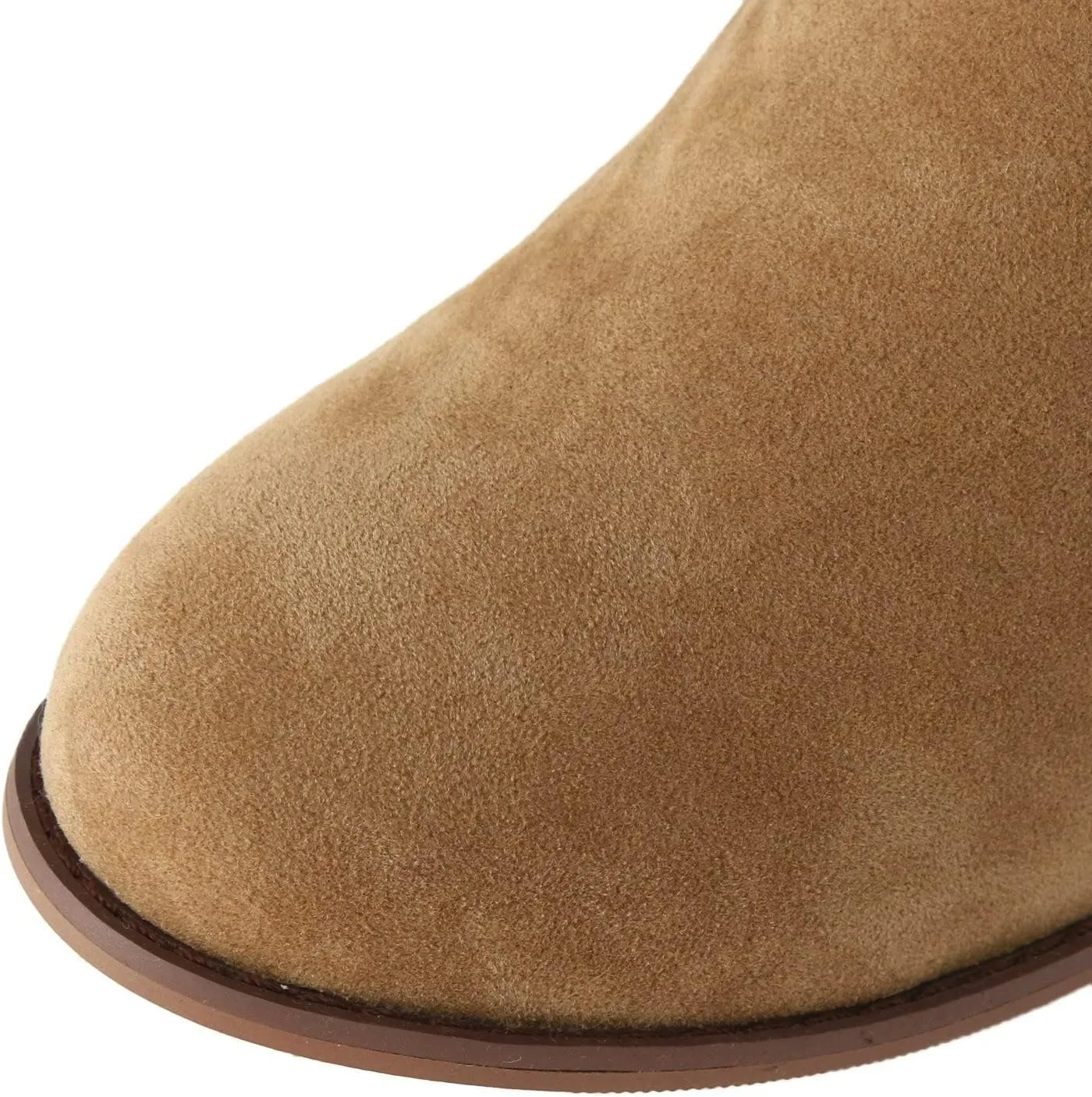 Women's Cowboy Knee High Boots Fashion Winter Rounded Toe Mid Chunky Heel Pull On Slouchy Boots with Zippers