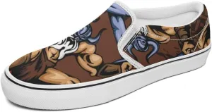Women's Fashion Slip Ons Sneakers, Casual Canvas Low-Top Walking Shoes, 3D Printed Unique Viking Symbol Comfortable Breathable Street Flats