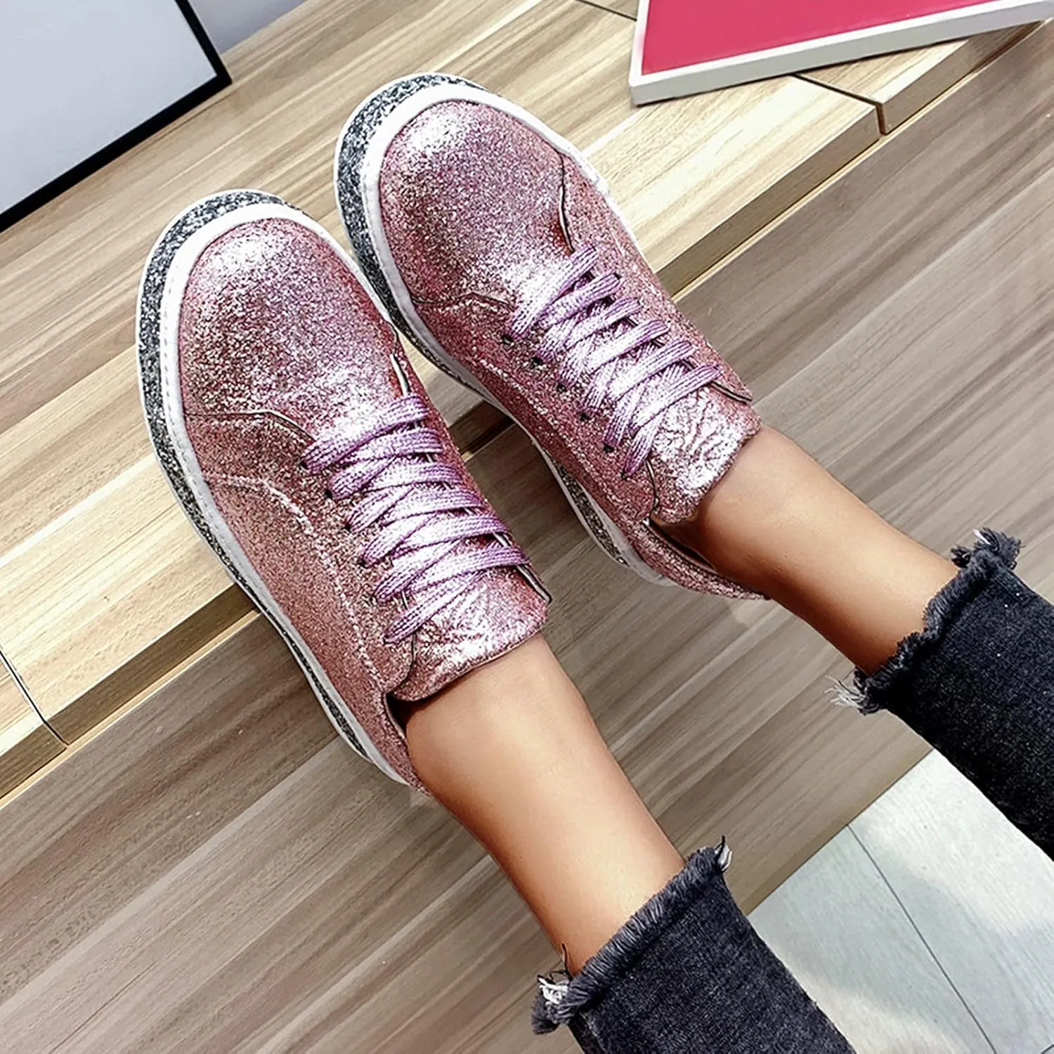 Womens Gold Platform Sneakers Size 11 Slip On Sneakers Women Wide Winter Black Shoes Women Slip On Wedges White Fashion Sneakers Women Arch Support Zapatos para Entrenar De Mujer Gym