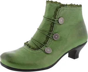 Women's Leather Boots Round Toe Retro Lace Round Buckle Short Boots Low Heel Boots Mens Boots Size 13