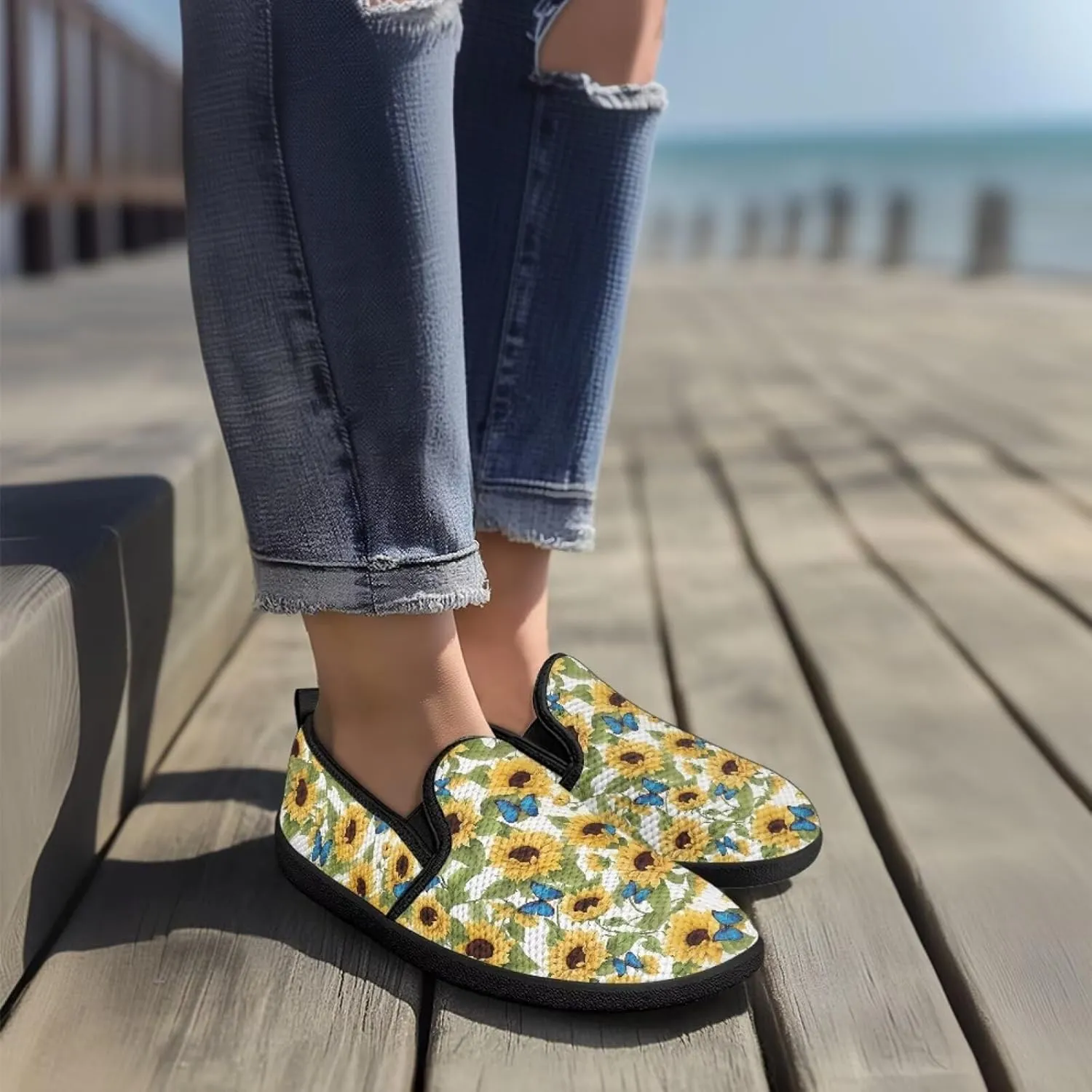 Women's Loafers & Slip-Ons Sunflower Business Slip On Work Flats Comfort Mesh Walking Sneakers Travel Shoes