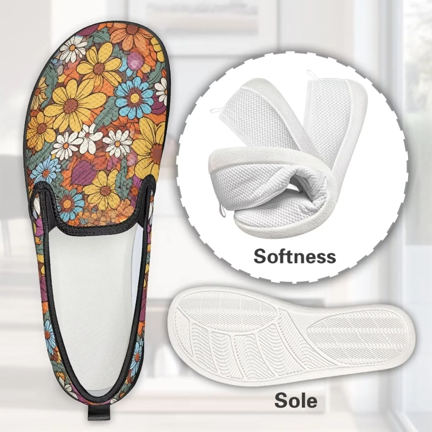 Women's Loafers & Slip-Ons Sunflower Business Slip On Work Flats Comfort Mesh Walking Sneakers Travel Shoes
