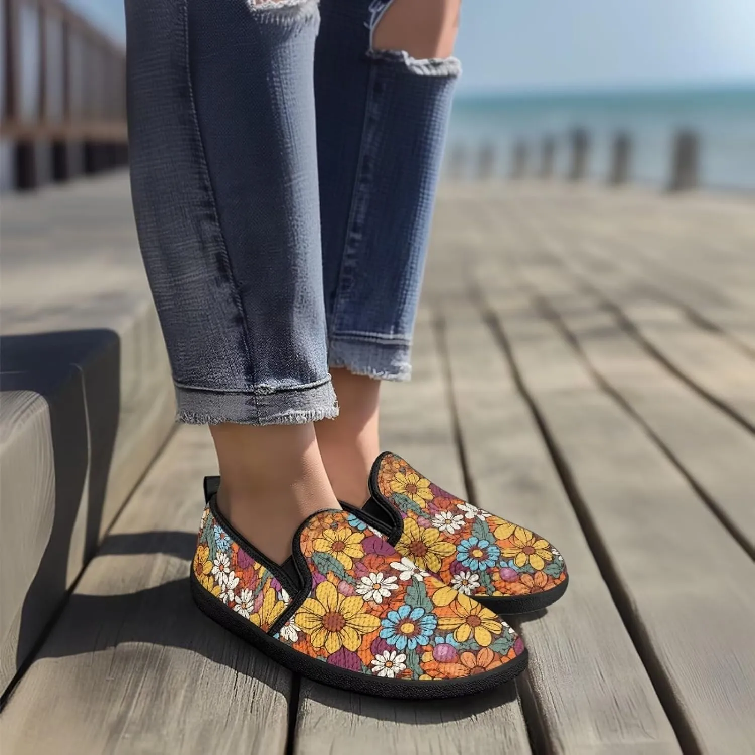 Women's Loafers & Slip-Ons Sunflower Business Slip On Work Flats Comfort Mesh Walking Sneakers Travel Shoes