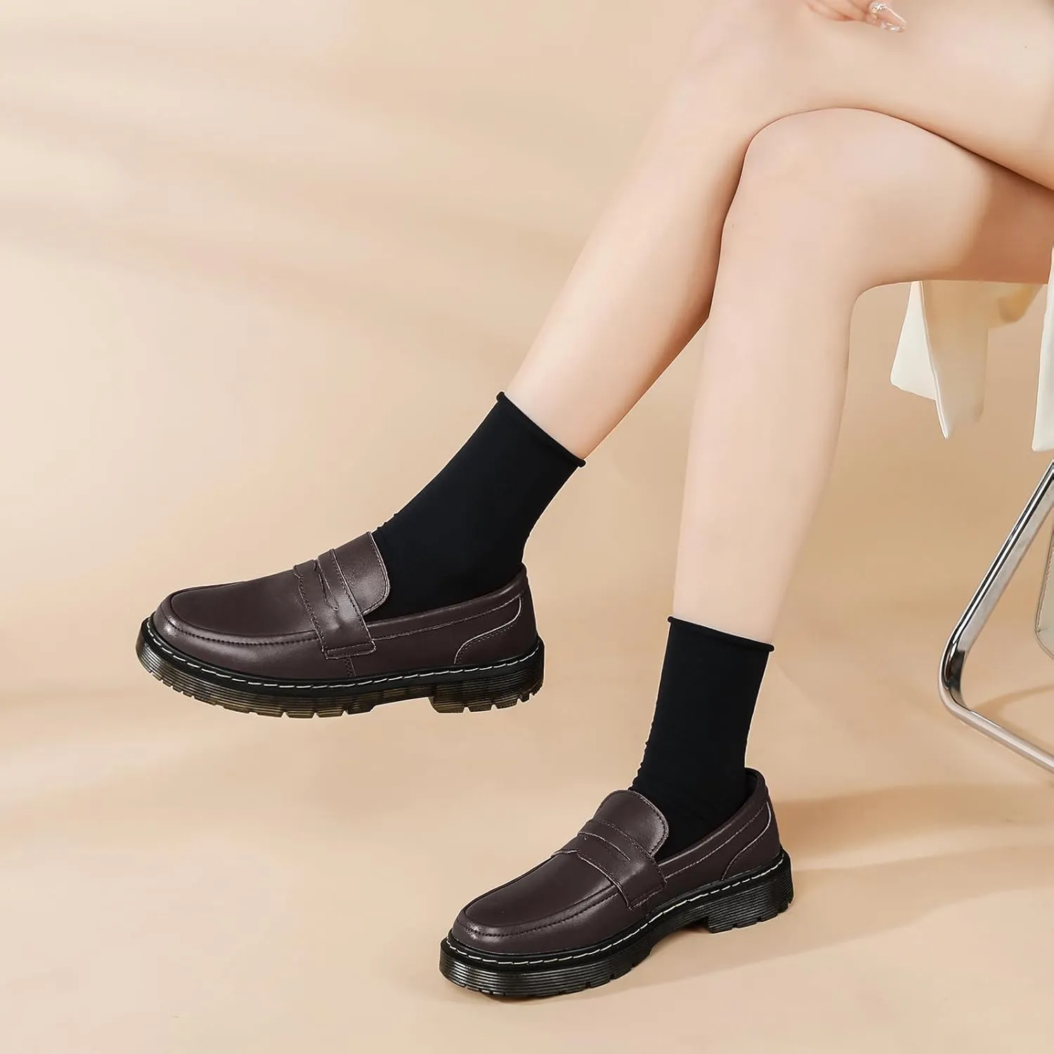 Women's Loafers Classic Penny Loafers for Women Fashion Driving Moccasins Women