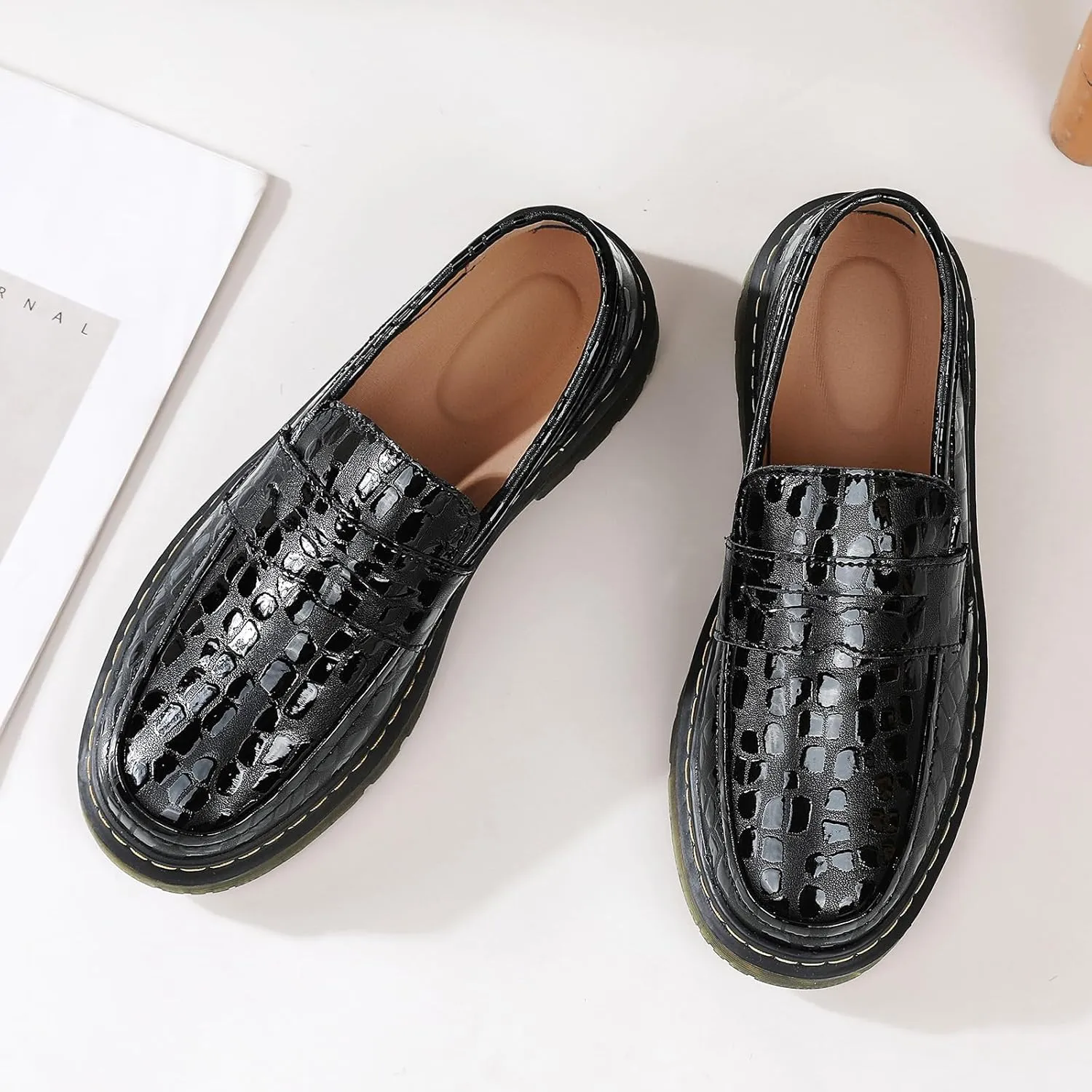 Women's Loafers Classic Penny Loafers for Women Fashion Driving Moccasins Women
