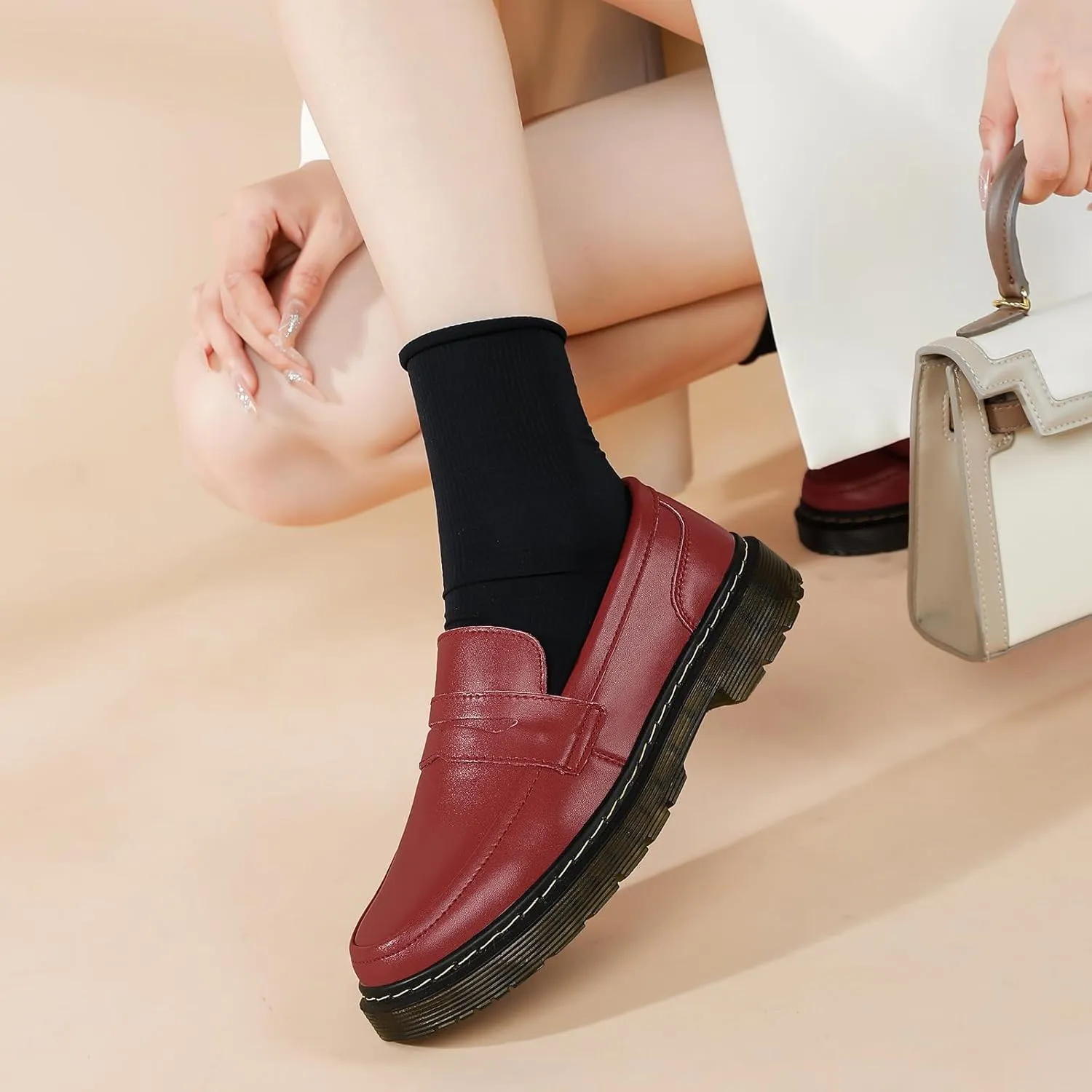 Women's Loafers Classic Penny Loafers for Women Fashion Driving Moccasins Women