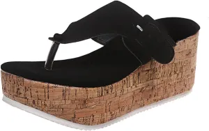 Womens Platform Flip Flops Dressy Summer Comfort Chunky Thong Wedges Sandals Wedge Heels Lightweight Wide Width Comfortable