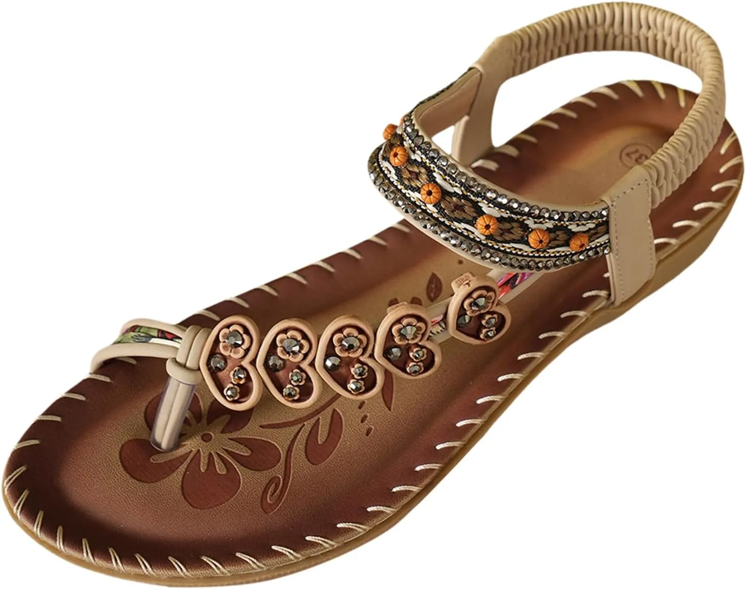 Womens Sandals 2025 Arch Support Summer Beach Sandals Comfort Walking Shoes Bohemian Flip Flops