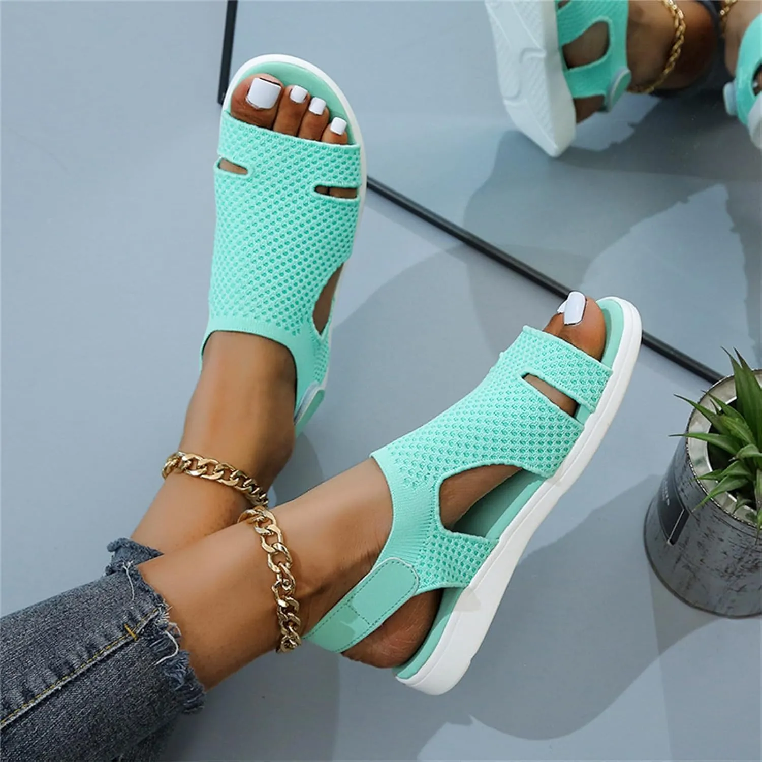 Womens Sandals Comfortable Dressy Wedge Platform Sandals Ankle Strap Summer Casual Beach Walking Orthopedic Shoes