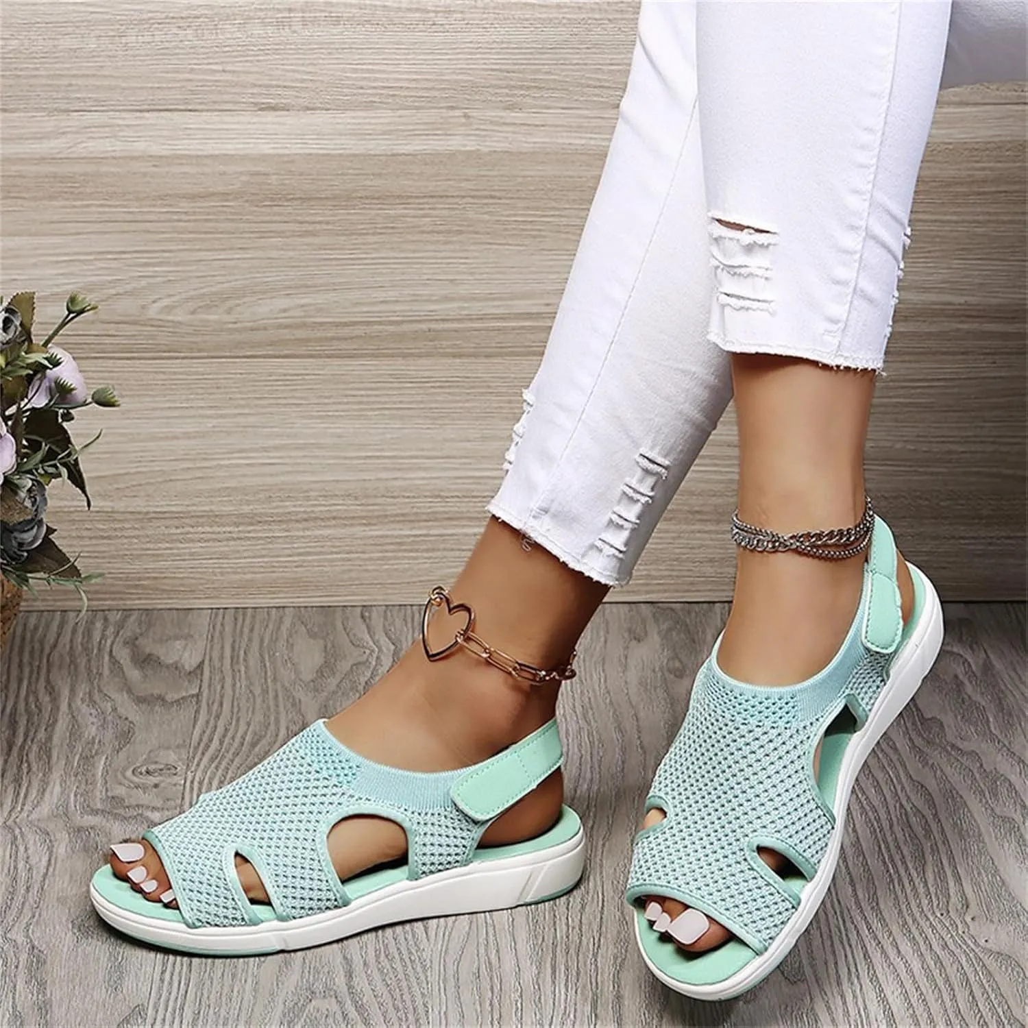 Womens Sandals Comfortable Dressy Wedge Platform Sandals Ankle Strap Summer Casual Beach Walking Orthopedic Shoes