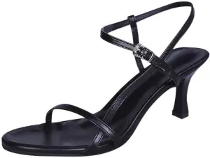 Womens Sandals Low Strappy Lace up Heels Open Square Toe Thong Ankle Strap Heels Sexy Fashion Comfort Dress Shoes