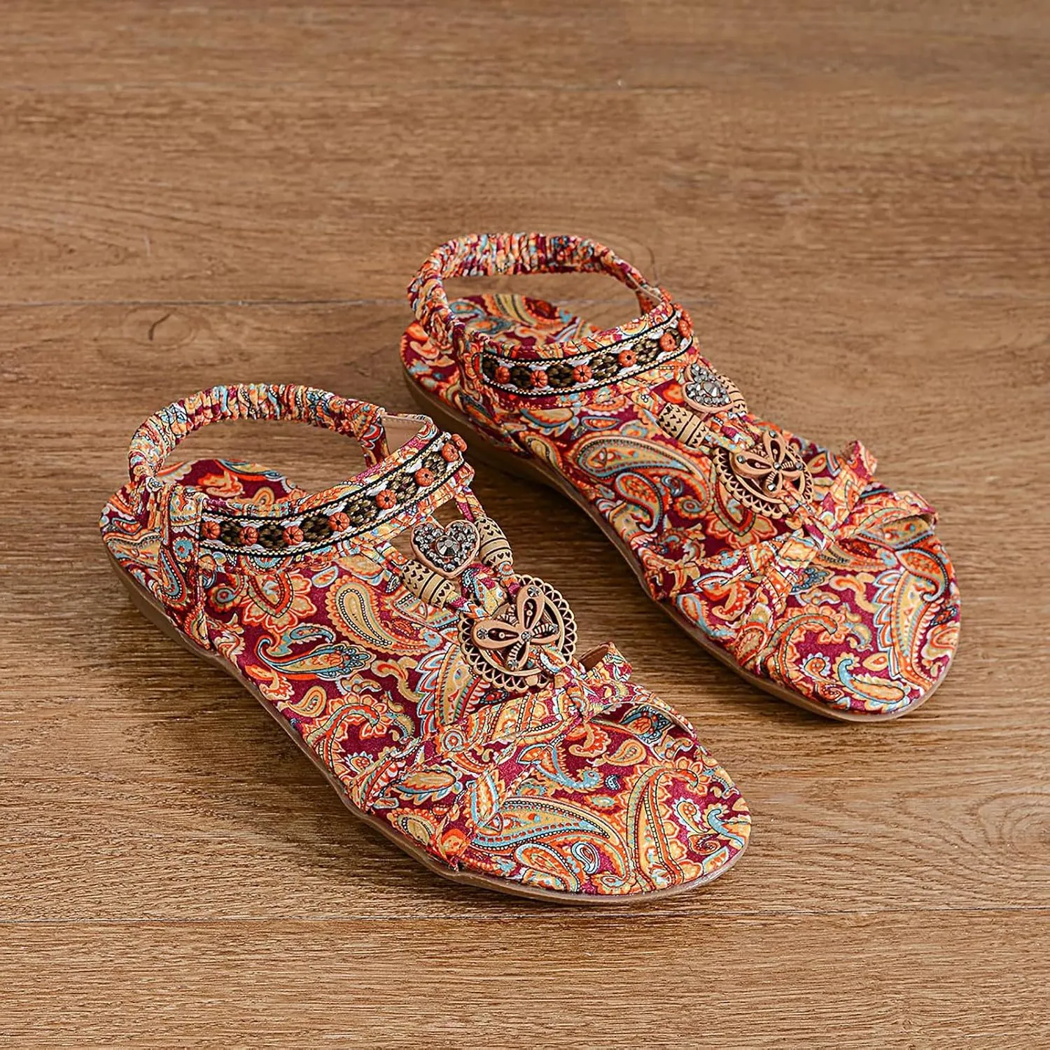 Womens Sandals Summer Beach Comfort Walking Shoes Bohemian Flip Flops Flat Sandals for Women