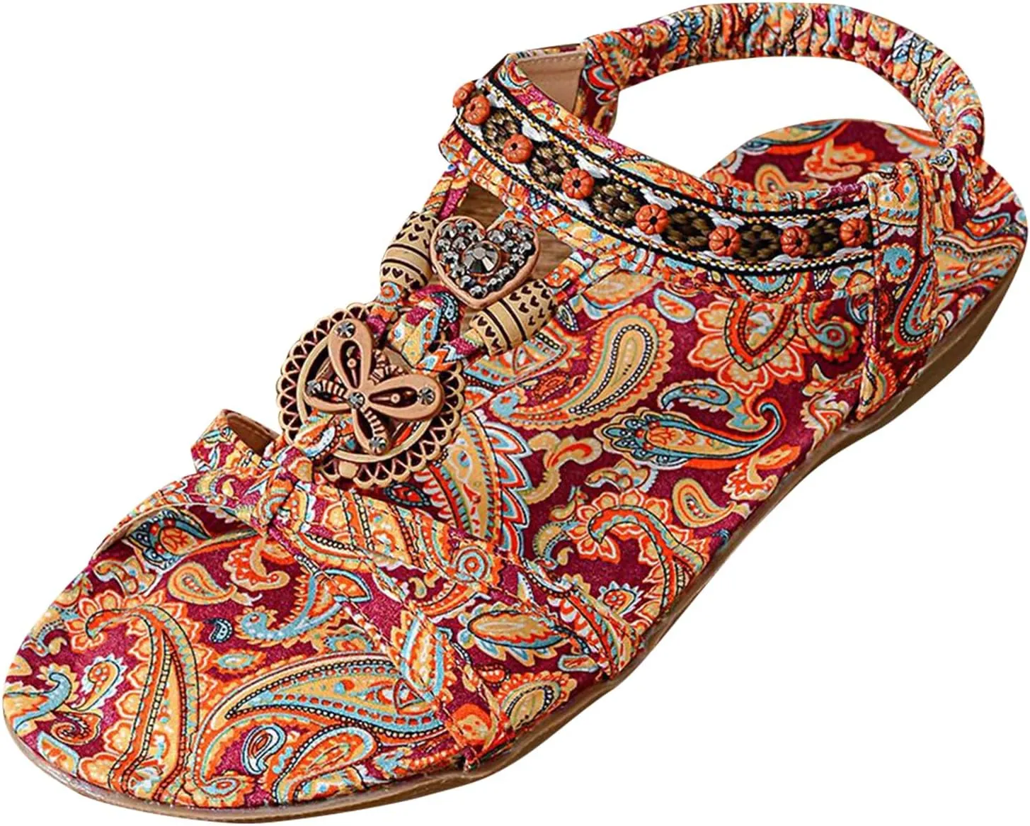 Womens Sandals Summer Beach Comfort Walking Shoes Bohemian Flip Flops Flat Sandals for Women