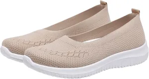 Womens Shoes Slip On Cute Round Toe Women's Sneakers Loafers Casual Solid Color Lightweight Running Shoes Loafers for Women Casual Walking Shoe