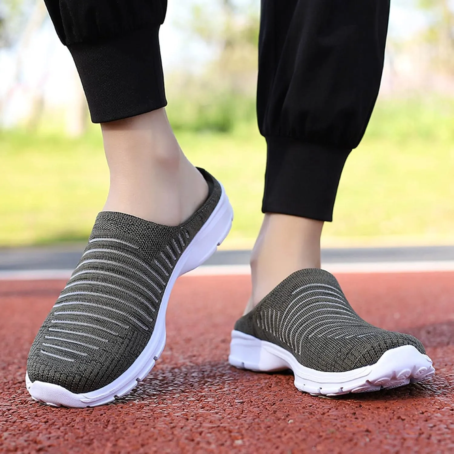 Women's Slip-on Mule Sneakers Lightweight Tennis Shoes Womens Food Service Ladies Casual Shoes Fashion Sneakers White Tennis Shoe Trainers Shoe