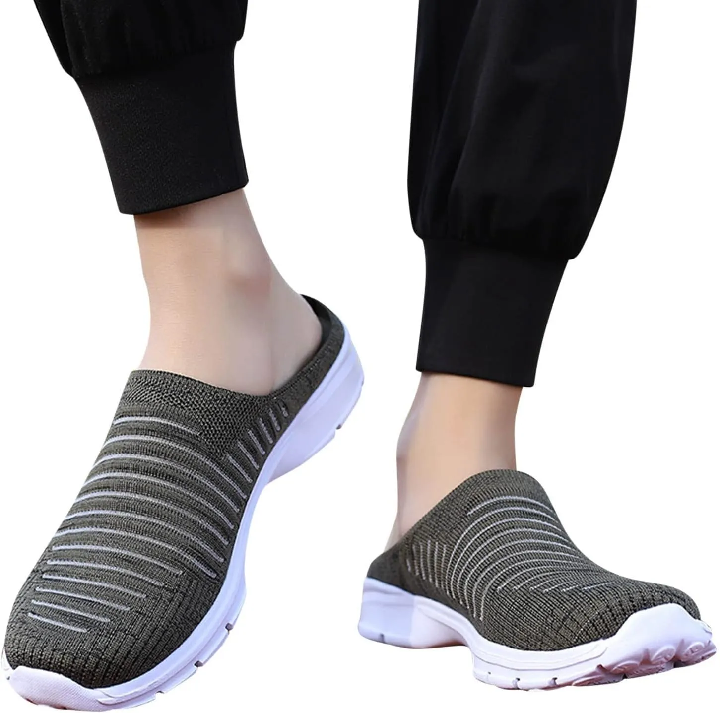 Women's Slip-on Mule Sneakers Lightweight Tennis Shoes Womens Food Service Ladies Casual Shoes Fashion Sneakers White Tennis Shoe Trainers Shoe
