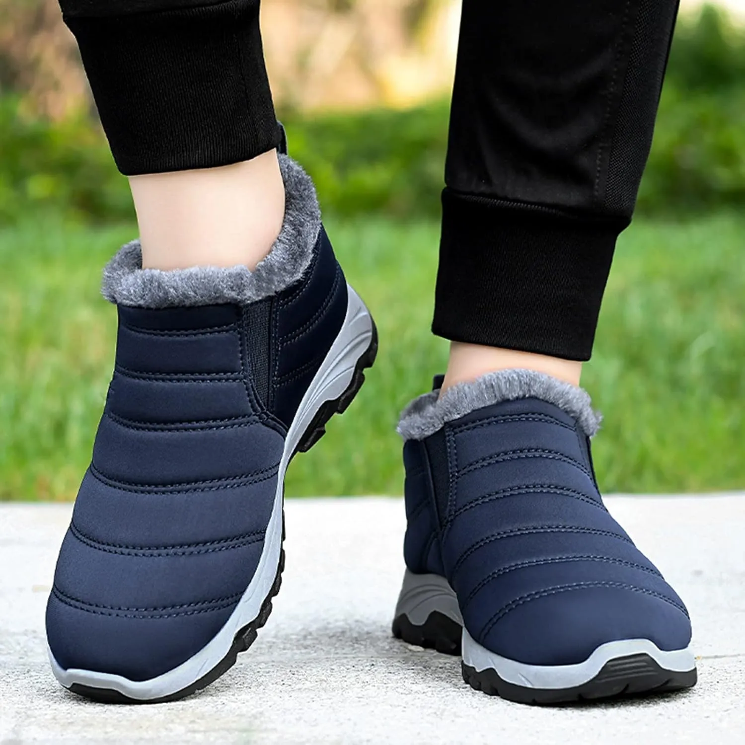 Womens Snow Boots Waterproof Plush Lined Snow Boots Womens Snow Boots Winter Warm Booties Slip On Snow Boot for Women Waterproof Brown Boots for Women Mens Snow Booties
