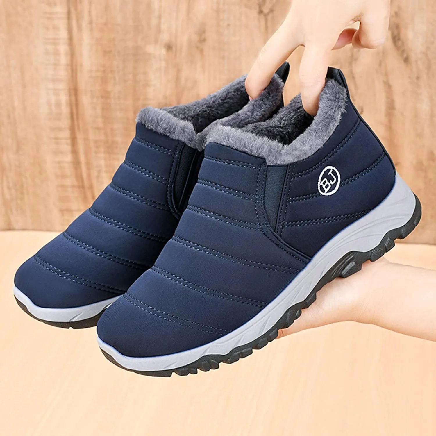 Womens Snow Boots Waterproof Plush Lined Snow Boots Womens Snow Boots Winter Warm Booties Slip On Snow Boot for Women Waterproof Brown Boots for Women Mens Snow Booties