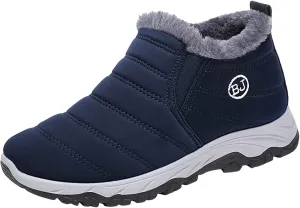 Womens Snow Boots Waterproof Plush Lined Snow Boots Womens Snow Boots Winter Warm Booties Slip On Snow Boot for Women Waterproof Brown Boots for Women Mens Snow Booties