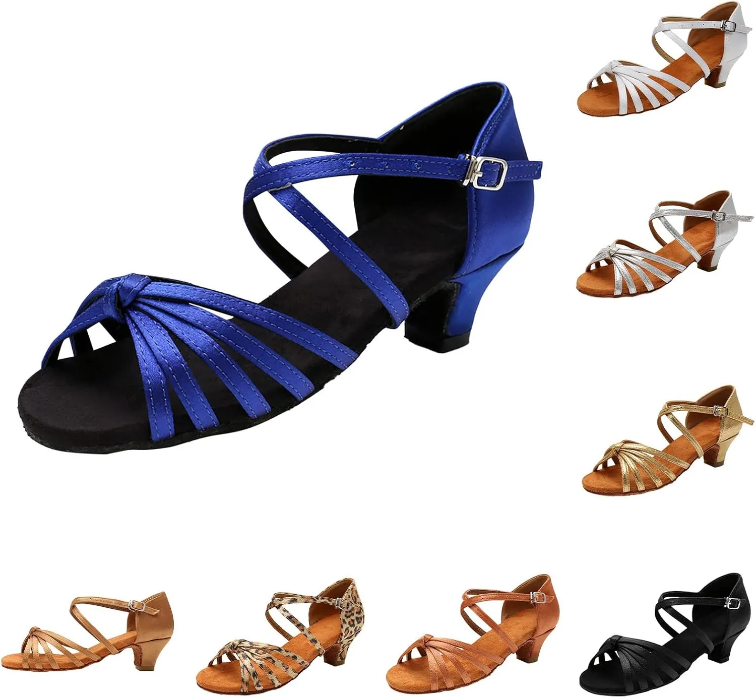 Women's Strappy Heels Open Toe Stiletto High Heeled Sandals for Women Dressy Adjustable Ankle Strap Comfortable Mid Chunky Low Block Summer Womens Slides Slippers Slip on Casual Sexy Beach Shoes