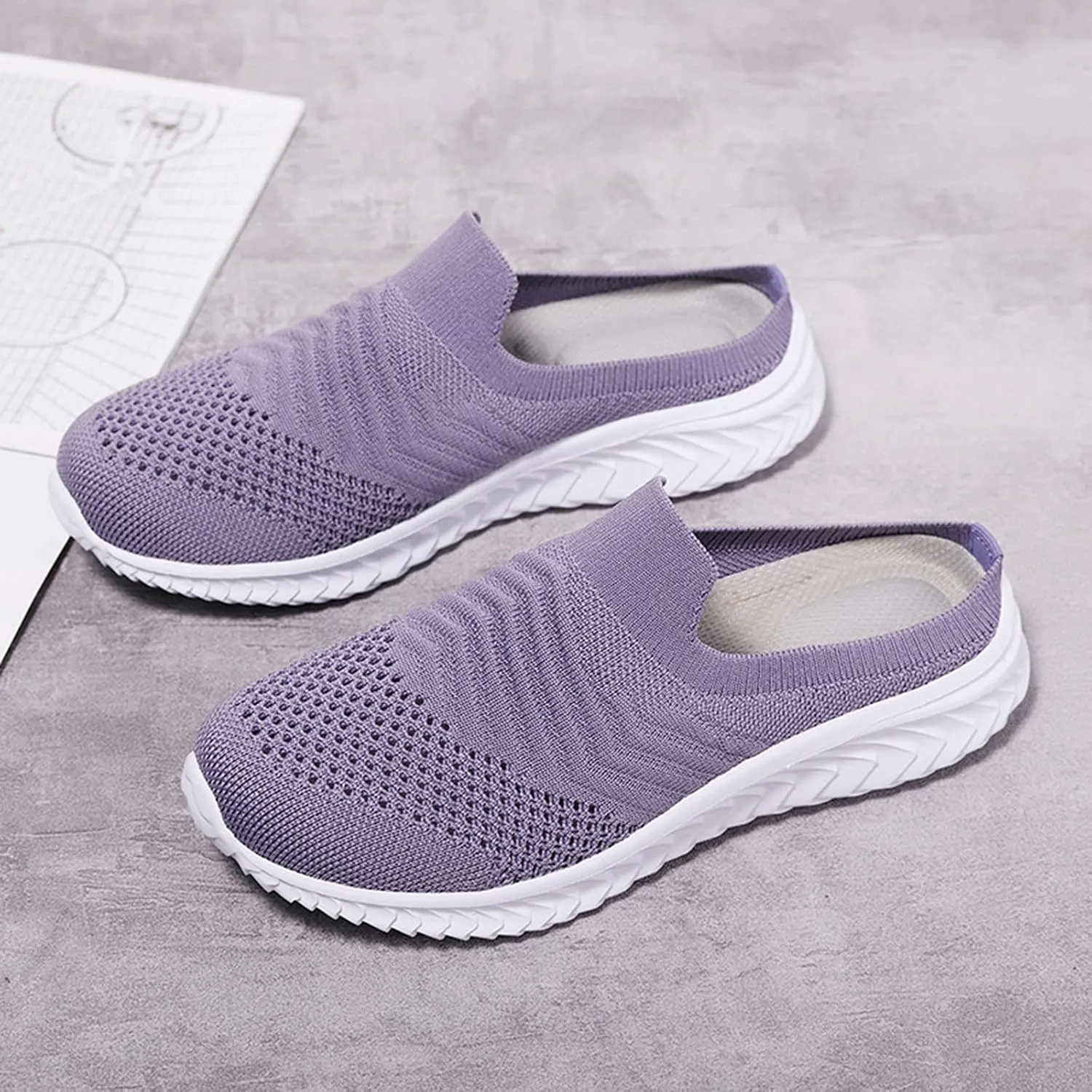 Womens Summer Breathable Mesh Slippers Mens Casual Shoes Walking Men's Casual Dress Shoes Men's Fashion Sneakers White Tennis Shoe Loafers Casual Slip On