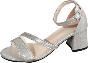 Women's Summer Fashion Suede Solid Color Chunky Sandals Temperament Comfortable Shoes Heel Sandals